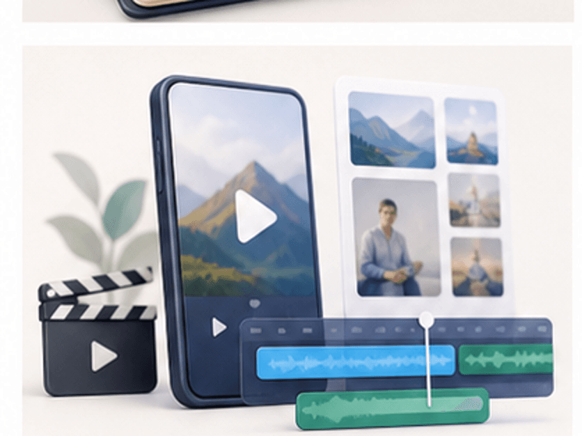 短视频时间轴和素材插画